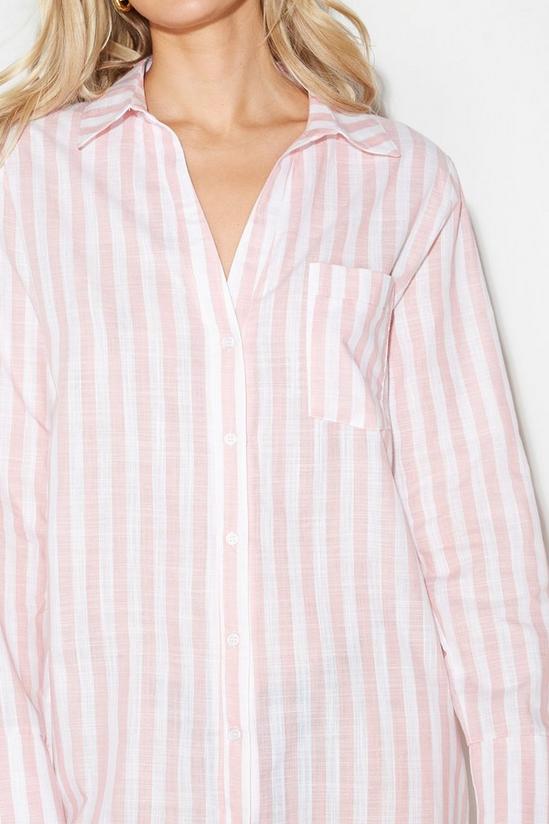 Dorothy Perkins Pink Stripe Revere Shirt Nightie 4
