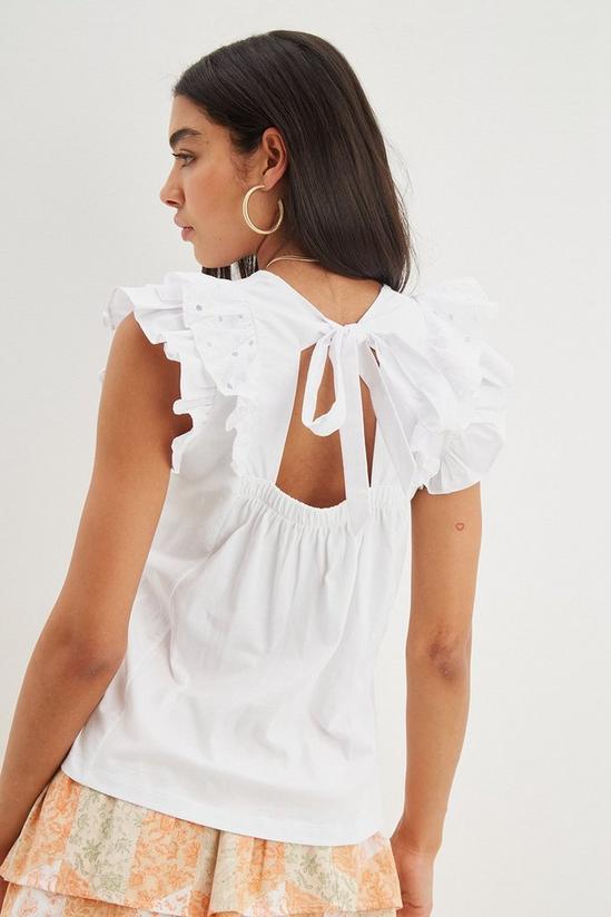 Dorothy Perkins Broderie Frill Tie Back Top 3