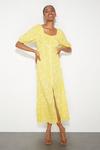 Dorothy Perkins Tall Yellow Floral Button Midi Dress thumbnail 2