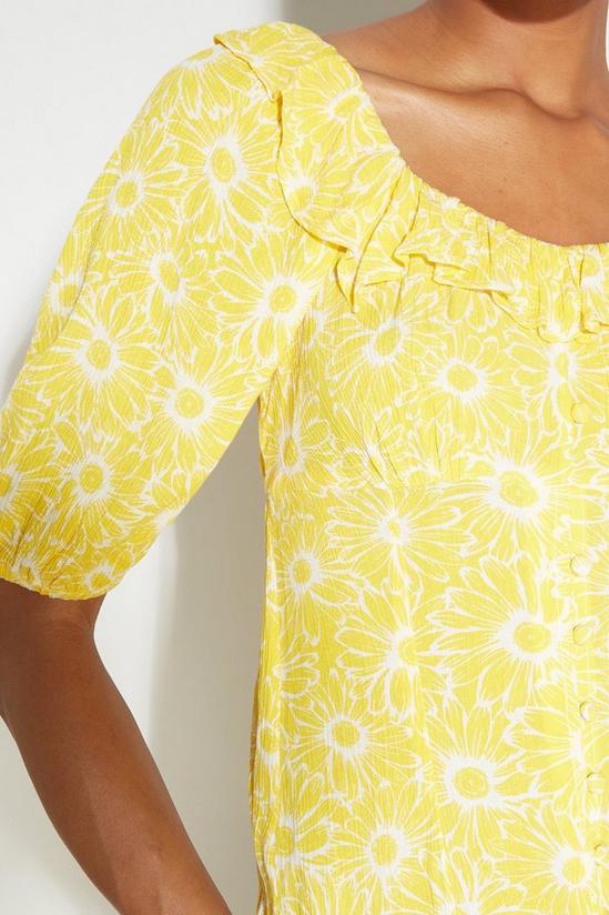 Dorothy Perkins Tall Yellow Floral Button Midi Dress 4