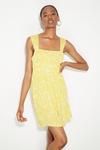Dorothy Perkins Tall Yellow Floral Ruched Mini Dress thumbnail 2