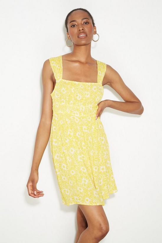 Dorothy Perkins Tall Yellow Floral Ruched Mini Dress 2