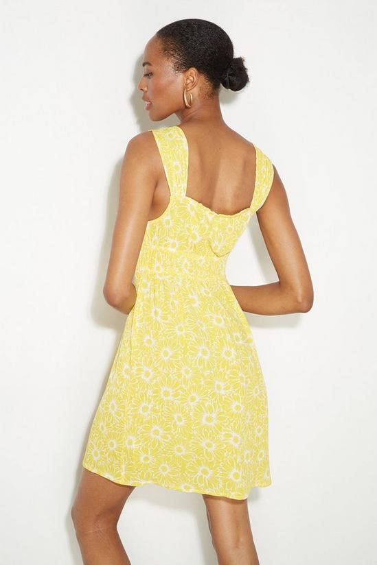 Dorothy Perkins Tall Yellow Floral Ruched Mini Dress 3