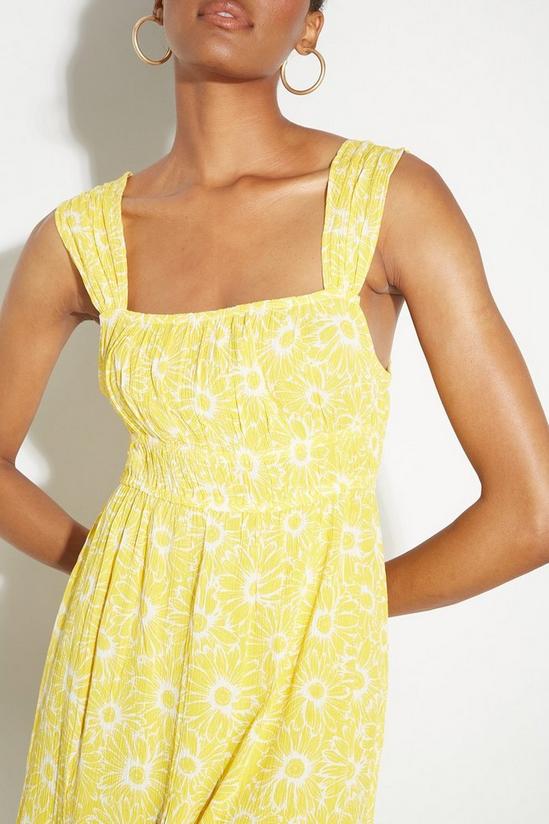 Dorothy Perkins Tall Yellow Floral Ruched Mini Dress 4