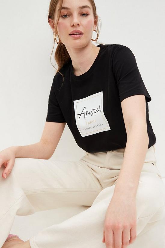 Dorothy Perkins Amour Foil Print Logo T Shirt 1