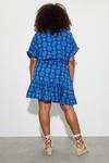 Dorothy Perkins Curve Blue Geo Floral Frill Hem Shirt Dress thumbnail 3