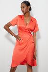 Dorothy Perkins Tall Orange Tie Front Shirt Mini Dress thumbnail 2