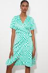 Dorothy Perkins Tall Green Geo Print Tie Front Shirt Dress thumbnail 2