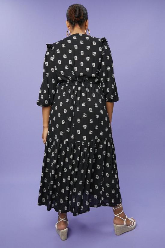 Dorothy Perkins Curve Mono Geo Wrap Midi Dress 3
