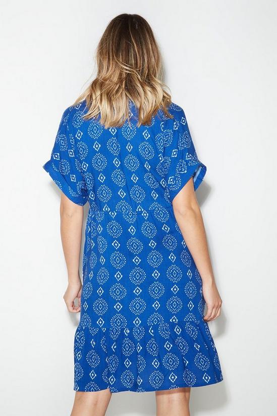 Dorothy Perkins Maternity Blue Geo Frill Hem Shirt Dress 3