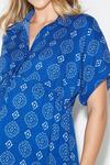Dorothy Perkins Maternity Blue Geo Frill Hem Shirt Dress thumbnail 4