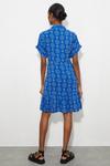 Dorothy Perkins Tall Blue Geo Floral Frill Hem Shirt Dress thumbnail 3
