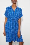 Dorothy Perkins Tall Blue Geo Floral Frill Hem Shirt Dress thumbnail 4