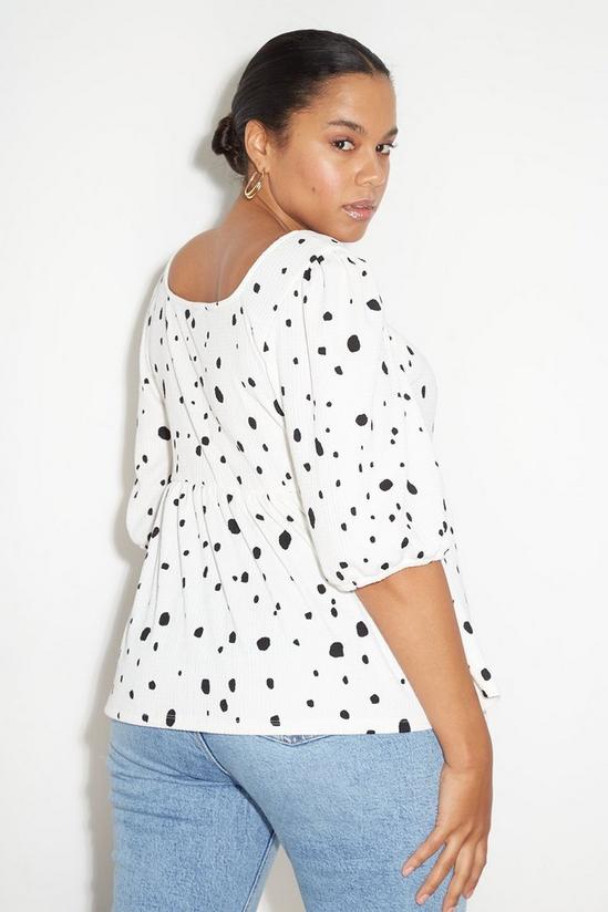 Dorothy Perkins Curve Ivory Spot Sweetheart Neck Top 3