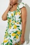 Dorothy Perkins Lemon Textured Shirred Bodice Midi Dress thumbnail 5