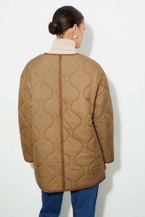 Dorothy Perkins Petite Collarless Contrast Quilted Jacket 3