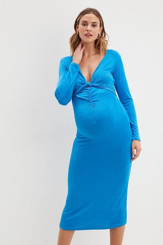 Dorothy Perkins Maternity Ruched Front V Neck Dress 1