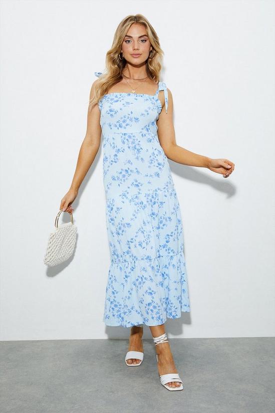 Dorothy Perkins Blue Ditsy Textured Midi Dress 2