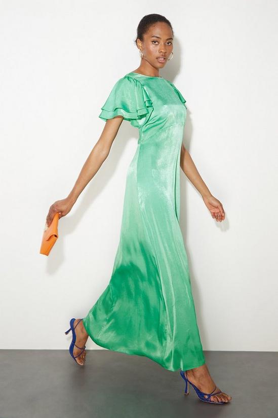 Dorothy Perkins Tall Double Ruffle Sleeve Satin Maxi Dress 1