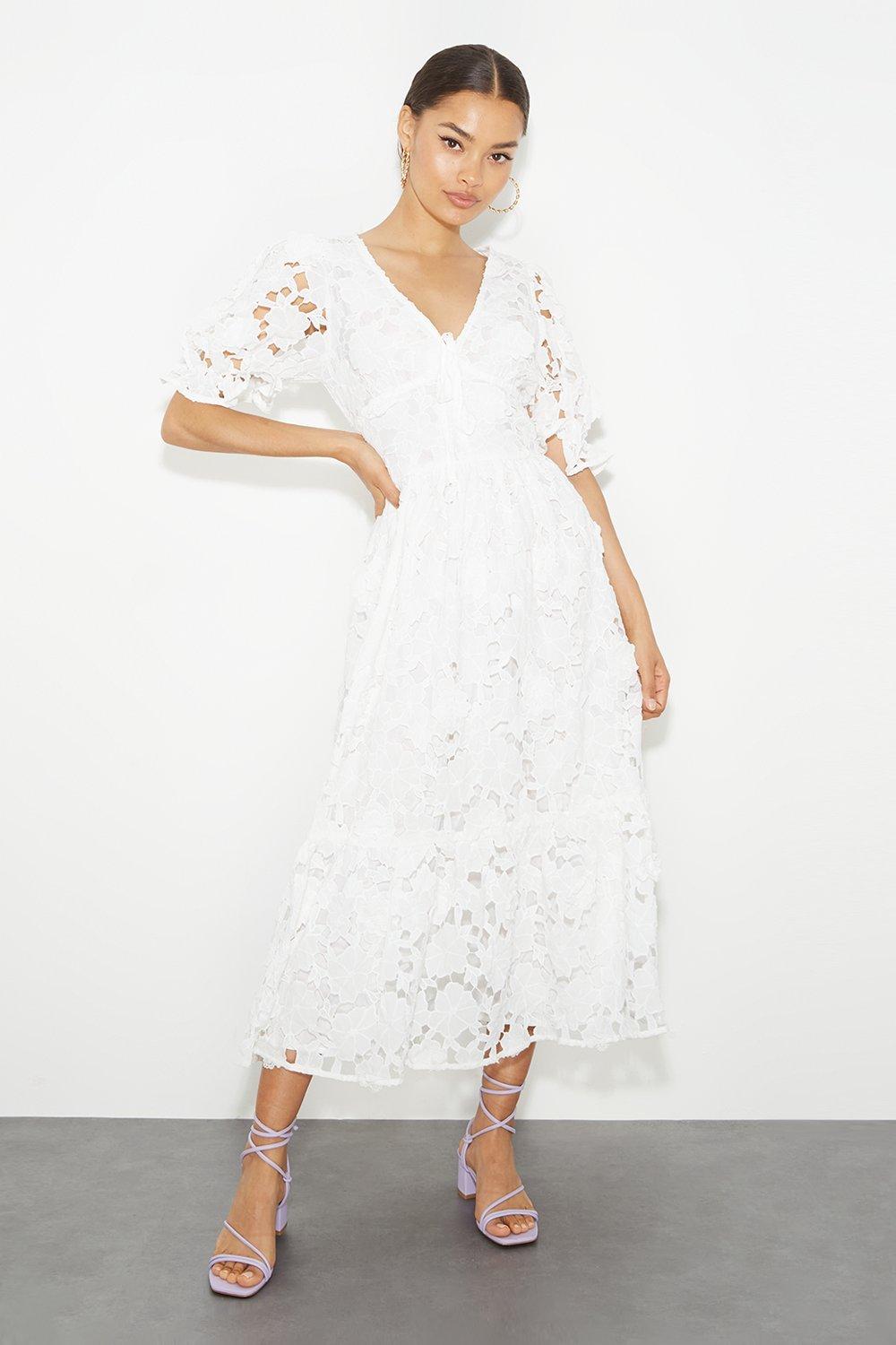 Dorothy perkins white hot sale lace dress