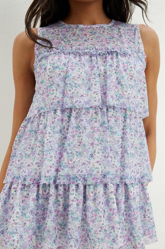 Dorothy Perkins Floral Mesh Tiered Top 4