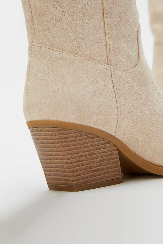 Dorothy Perkins Wide Fit Abrielle Block Heel Western Boots 3