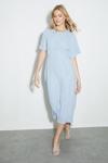 Dorothy Perkins Flutter Sleeve Blue Midi Dress thumbnail 1