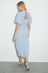 Dorothy Perkins Flutter Sleeve Blue Midi Dress thumbnail 3