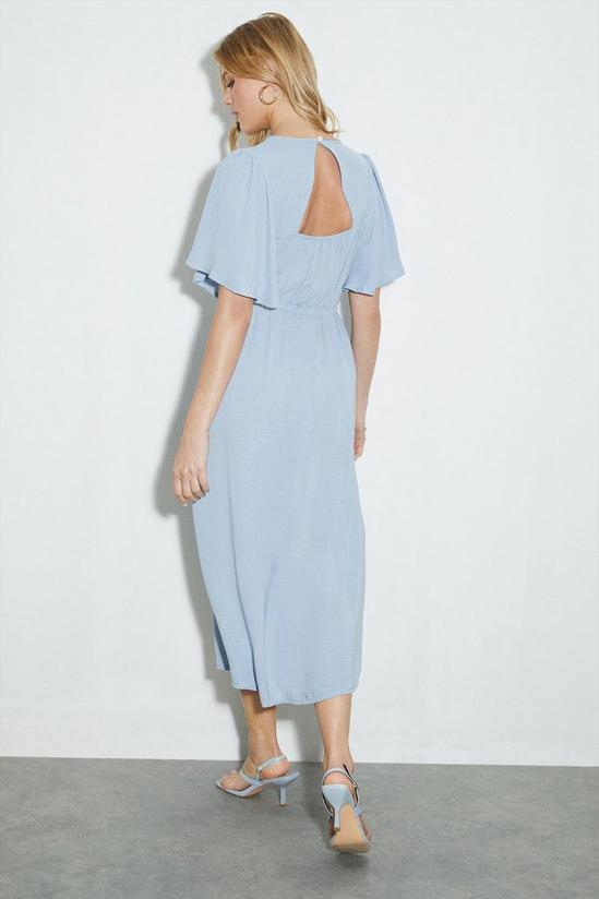 Dorothy Perkins Flutter Sleeve Blue Midi Dress 3