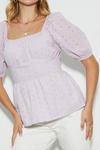 Dorothy Perkins Petite Lilac Broderie Milkmaid Blouse thumbnail 4