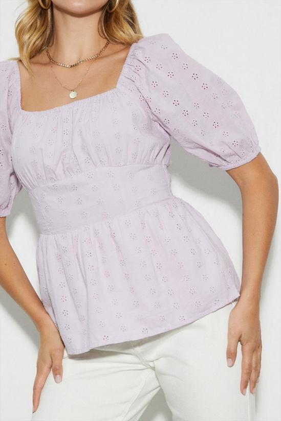 Dorothy Perkins Petite Lilac Broderie Milkmaid Blouse 4