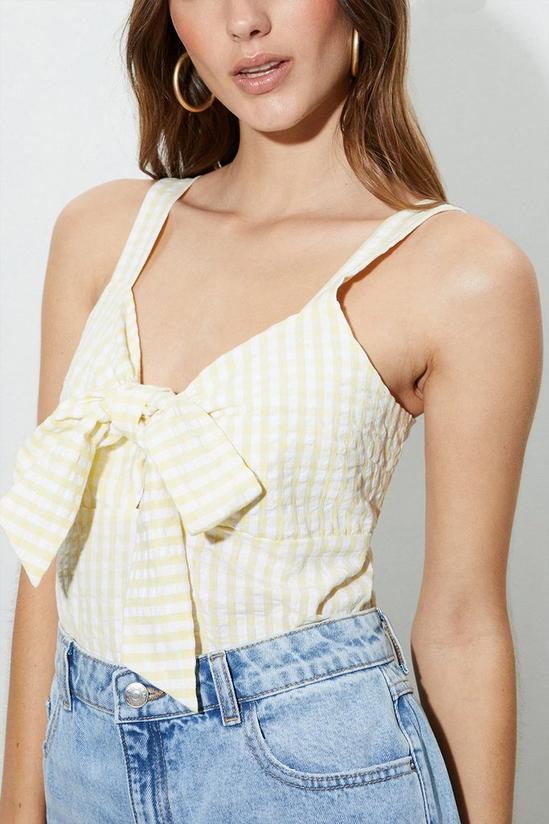 Dorothy Perkins Tall Yellow Stripe Tie Front Cami Top 4