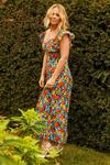 Dorothy Perkins Floral Button Front Ruffle Sleeve Midi Dress thumbnail 3