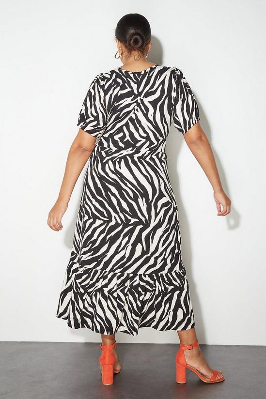 Dorothy Perkins Curve Zebra Tie Back Midi Dress 3