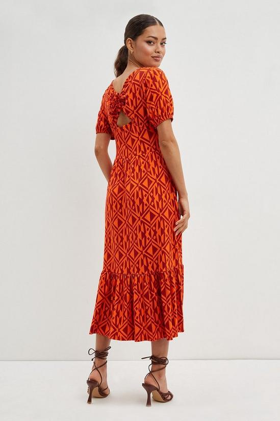 Dorothy Perkins Petite Red Geo Tie Midi Dress 3