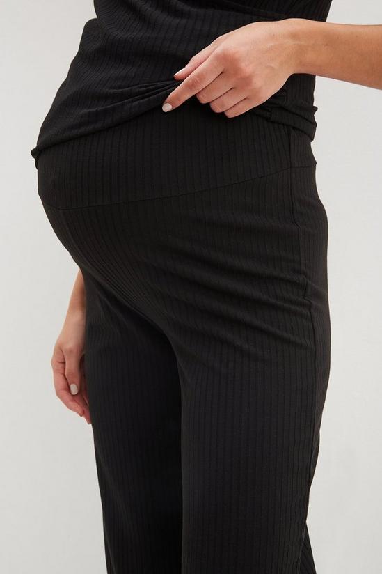 Dorothy Perkins Maternity Black Over Bump Wide Leg Trousers 4