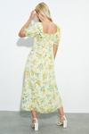 Dorothy Perkins Petite Lemon Floral Frill Neck Midi Dress thumbnail 3