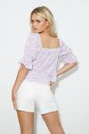 Dorothy Perkins Petite Purple Ditsy Ruched Front Blouse thumbnail 3