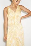 Dorothy Perkins Petite Yellow Print Ruched Front Dress thumbnail 4