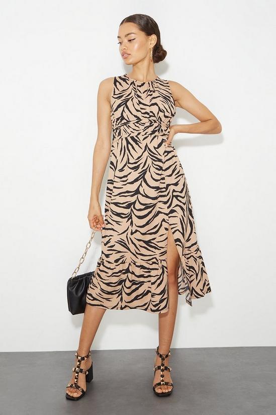 Dorothy Perkins Petite Zebra Print Textured Midi Dress 2