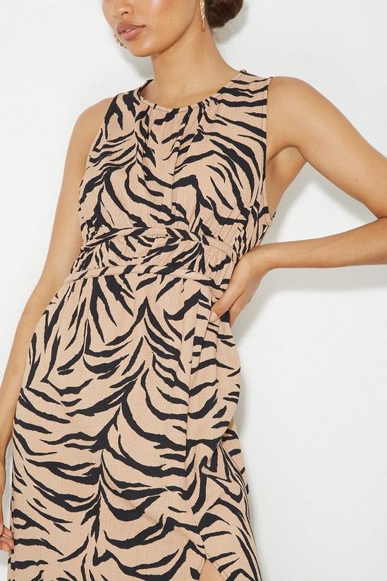 Dorothy Perkins Petite Zebra Print Textured Midi Dress 4
