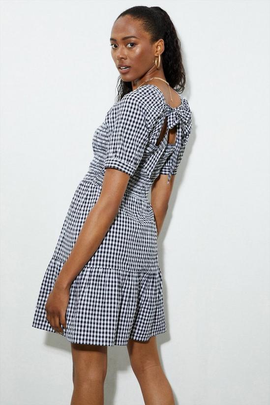 Dorothy Perkins Tall Gingham Shirred Puff Sleeve Mini Dress 3