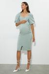 Dorothy Perkins Maternity Blue Puff Sleeve Midi Dress thumbnail 1