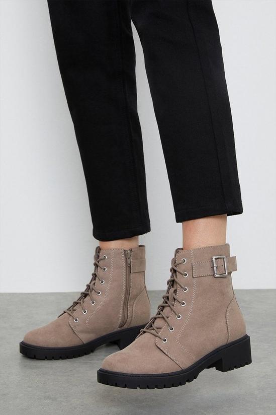 Dorothy Perkins Wide Fit Maci Buckle Detail Hiker Boots 1