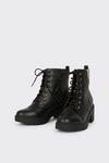 Dorothy Perkins Wide Fit Myla Lace Up Block Heel Hiker Boots thumbnail 3
