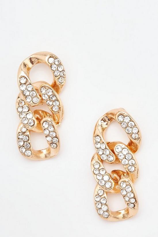 Dorothy Perkins Itzel Diamante Chain Drop Earrings 1