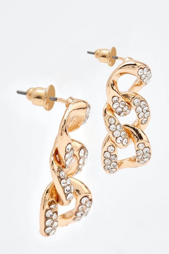 Dorothy Perkins Itzel Diamante Chain Drop Earrings 2