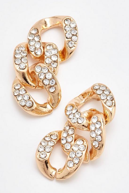 Dorothy Perkins Itzel Diamante Chain Drop Earrings 3
