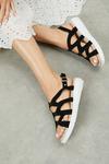 Good For the Sole Good For The Sole: Tian Lattice Suede Comfort Flat Sandal thumbnail 1