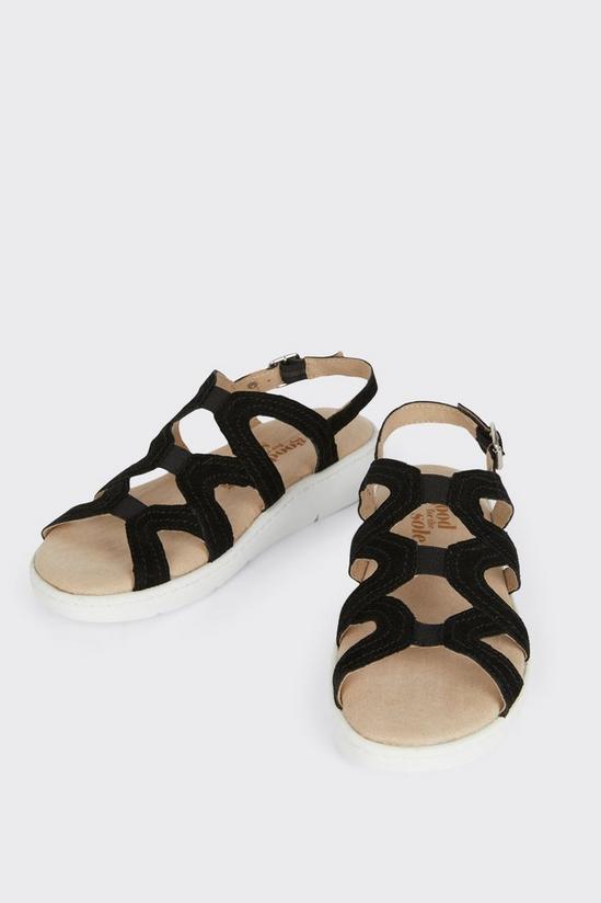 Good For the Sole Good For The Sole: Tian Lattice Suede Comfort Flat Sandal 3